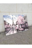Harikabirev Hari?kabi?rev|beyaz-mavi? -pembe Eifel Kulesi? Tablo 2 |tekli? Çerçevesi?z Yatay Kanvas Tablo thumbnail 2