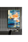 Harikabirev HARİKABİREV|MAVİ-TURUNCU-SARI SOFT SOYUT MODEL 2 |ÇERÇEVELİ TEMPERLİ CAM TABLO TEKLİ DİKEY thumbnail 1
