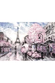 Harikabirev Hari?kabi?rev|beyaz-mavi? -pembe Eifel Kulesi? Tablo 2 |tekli? Çerçevesi?z Yatay Kanvas Tablo thumbnail 3