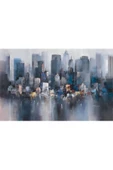 Harikabirev Hari?kabi?rev|mavi?-gri? Yağli Boya Görünümlü Şehi?r Tablosu |tekli? Çerçevesi?z Yatay Kanvas Tablo thumbnail 3