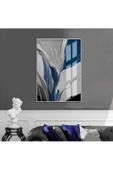 Harikabirev HARİKABİREV|MAVİ-GRİ-GÜMÜŞ KABARTMASIZ SOYUT MODEL 5 |ÇERÇEVELİ TEMPERLİ CAM TABLO TEKLİ DİKEY thumbnail 1