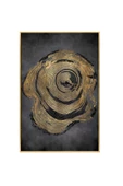 Harikabirev HARİKABİREV|GOLD-SİYAH SEVİLEN SOYUT ŞEKİL 1 |ÇERÇEVELİ TEMPERLİ CAM TABLO TEKLİ DİKEY thumbnail 2