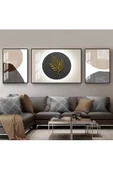 Harikabirev HARİKABİREV|GOOLD-GRİ-KREM YAPRAK DESEN SEVİLEN KOMBİNİ 01 |ÇERÇEVELİ TEMPERLİ CAM TABLO 3LÜ YATAY thumbnail 1