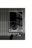 Harikabirev HARİKABİREV|SİYAH-BEYAZ SARMAL SOYUT ABSTRACT |ÇERÇEVELİ TEMPERLİ CAM TABLO TEKLİ DİKEY thumbnail 1