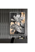 Harikabirev HARİKABİREV|SİYAH-GOLD SEVİLEN ÇİÇEK TABLOSU 2 |ÇERÇEVELİ TEMPERLİ CAM TABLO TEKLİ DİKEY thumbnail 1