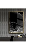 Harikabirev HARİKABİREV|SİYAH-BEYAZ SARMAL SOYUT ABSTRACT |ÇERÇEVELİ TEMPERLİ CAM TABLO TEKLİ DİKEY thumbnail 1