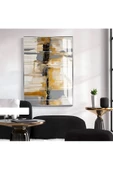 Harikabirev HARİKABİREV|SOYUT BRONZ-SİYAH-GRİ DESENLİ MODEL 02|ÇERÇEVELİ TEMPERLİ CAM TABLO TEKLİ DİKEY thumbnail 1