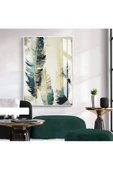 Harikabirev HARİKABİREV|YEŞİL-KREM SOYUT YAPRAK MODELİ |ÇERÇEVELİ TEMPERLİ CAM TABLO TEKLİ DİKEY thumbnail 1