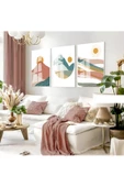 Harikabirev HARİKABİREV|SOFT PEMBE-MAVİ BOHEM KOMBİNİ|ÇERÇEVELİ CAM TABLO 3LÜ DİKEY thumbnail 1