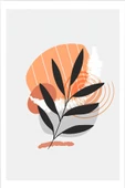 Harikabirev HARİKABİREV|GRİ-TURUNCU MİNİMAL YAPRAKLI KOMBİNİ 03 |ÇERÇEVELİ CAM TABLO 3LÜ DİKEY thumbnail 2