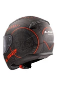 LS2 RAPID 2 TAKAROA MAT SİYAH-KIRMIZI KAPALI MOTOSİKLET KASKI - 3