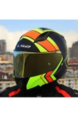 LS2 RAPID 2 EXTRA MAT NEON SARI FULLFACE MOTOSİKLET KASKI GOLD CAMLI - 4