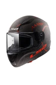 LS2 RAPID 2 TAKAROA MAT SİYAH-KIRMIZI KAPALI MOTOSİKLET KASKI - 1