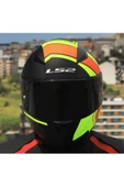 LS2 RAPID 2 EXTRA MAT NEON SARI FULLFACE MOTOSİKLET KASKI SİYAH CAMLI thumbnail 5