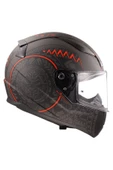 LS2 RAPID 2 TAKAROA MAT SİYAH-KIRMIZI KAPALI MOTOSİKLET KASKI - 2