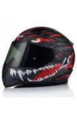 LS2 Rapıd 2 Kaıju Mat Siyah-Kırmızı Fullface Motosiklet Kaskı Siyah Camlı - 1