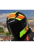 LS2 RAPID 2 EXTRA MAT NEON SARI FULLFACE MOTOSİKLET KASKI SİYAH CAMLI thumbnail 3