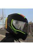 LS2 RAPID 2 EXTRA MAT NEON SARI FULLFACE MOTOSİKLET KASKI GRİ CAMLI - 5