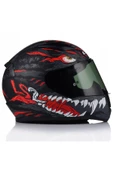 LS2 Rapıd 2 Kaıju Mat Siyah-Kırmızı Fullface Motosiklet Kaskı Siyah Camlı - 3
