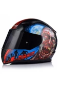LS2 Rapıd 2 Zombıe Fullface Motosiklet Kaskı Siyah Camlı thumbnail 1