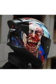 LS2 Rapıd 2 Race Zombıe Fullface Motosiklet Kaskı Siyah Camlı - 3