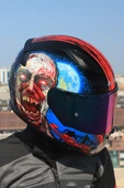 LS2 RAPID 2 ZOMBIE SİYAH-KIRMIZI KASK - 1