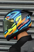 LS2 RAPİD RACE TAGLINE MAVİ-NEON SARI - 6