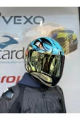 LS2 Rapıd 2 Neo Mavi-mor Kask - Gold Vizör thumbnail 3