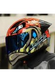LS2 RAPID 2 RACE SPOX KIRMIZI-GRİ KAPALI MOTOSİKLET KASKI GÖKKUŞAĞI CAMLI - 2