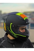 LS2 RAPID 2 RACE EXTRA MAT NEON SARI-NAVY MAVİ KASK - 4