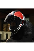 LS2 RAPID 2 GRID MAT BEYAZ-KIRMIZI KASK - 5