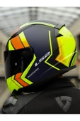 LS2 RAPID 2 EXTRA MAT NEON SARI-NAVY MAVİ KASK - 1