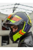 LS2 RAPID 2 EXTRA MAT NEON SARI-NAVY MAVİ KASK - 4