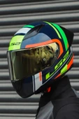 LS2 RAPID RACE CHOS MAVİ NEON TURUNCU KASK - 7