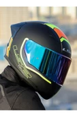 LS2 RAPID 2 RACE EXTRA MAT NEON SARI-NAVY MAVİ KASK - 5