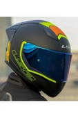 LS2 RAPID 2 RACE EXTRA MAT NEON SARI FULLFACE MOTOSİKLET KASKI MAVİ CAMLI thumbnail 2