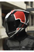 LS2 RAPID 2 RACE GRID MAT BEYAZ-KIRMIZI KASK - 4