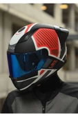 LS2 RAPID 2 RACE GRID MAT BEYAZ-KIRMIZI KASK - 3