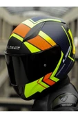LS2 RAPID 2 EXTRA MAT NEON SARI-NAVY MAVİ KASK - 2