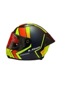LS2 RAPID 2 RACE EXTRA MAT NEON SARI-NAVY MAVİ KASK+SPOİLER - 1