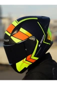 LS2 RAPID 2 RACE EXTRA MAT NEON SARI-NAVY MAVİ KASK thumbnail 1