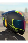 LS2 RAPID 2 RACE EXTRA MAT NEON SARI-NAVY MAVİ KASK - 4