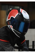 LS2 RAPID 2 RACE GRID MAT BEYAZ-KIRMIZI KASK - 4