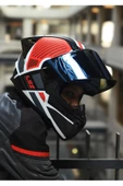LS2 RAPID 2 RACE GRID MAT BEYAZ-KIRMIZI KASK - 5