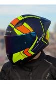 LS2 RAPID 2 RACE EXTRA MAT NEON SARI-NAVY MAVİ KASK - 3