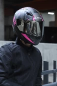 LS2 Rapıd 2 Palımnesıs Mat Siyah-pembe Kask thumbnail 3