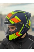 LS2 RAPID 2 RACE EXTRA MAT NEON SARI-NAVY MAVİ KASK - 3