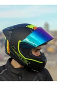 LS2 RAPID 2 RACE EXTRA MAT NEON SARI-NAVY MAVİ KASK - 2