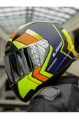 LS2 RAPID 2 EXTRA MAT NEON SARI-NAVY MAVİ KASK - 1