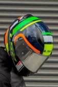 LS2 RAPID CHOS MAVİ NEON TURUNCU KASK thumbnail 2